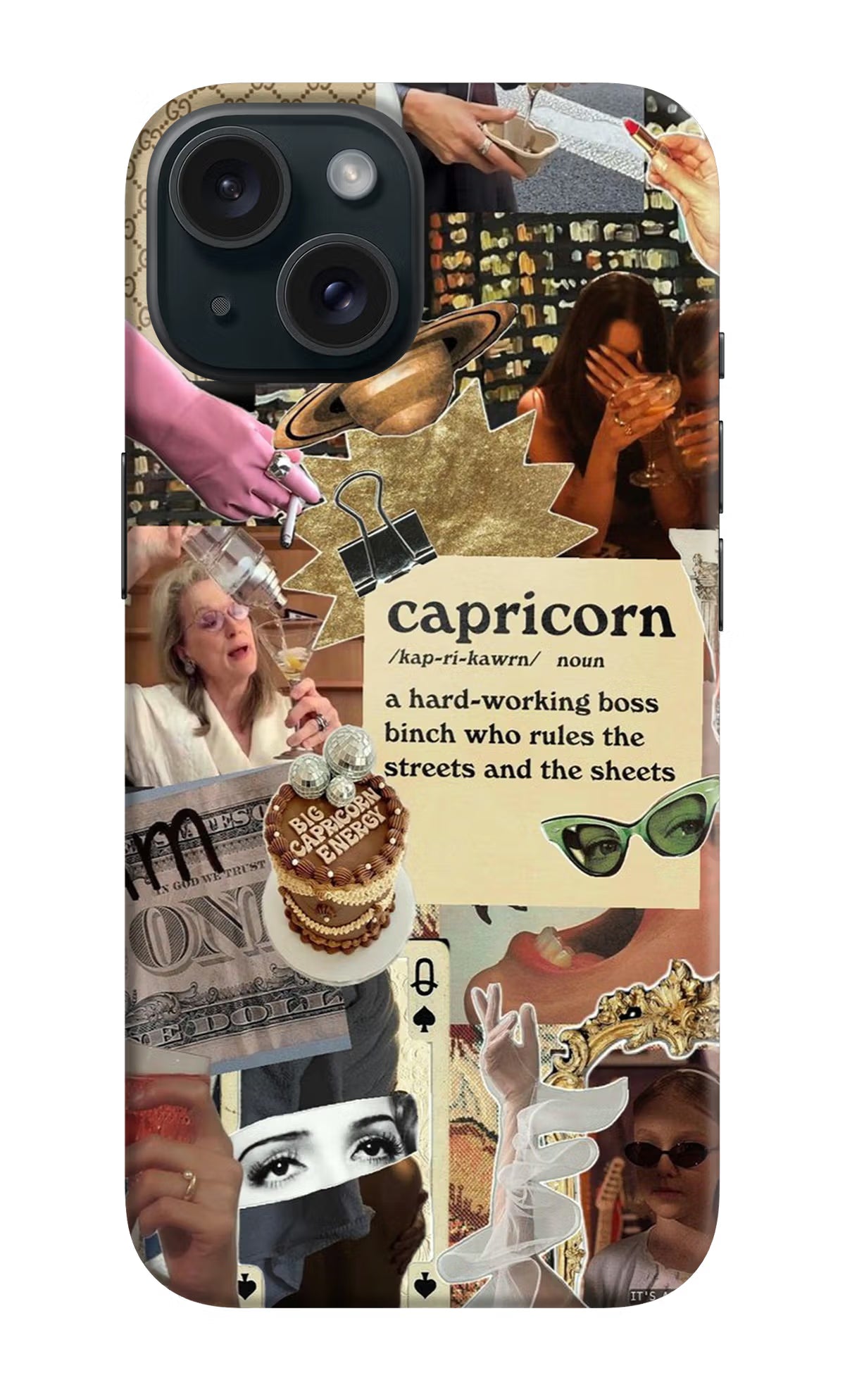 Capricorn Zodiac iPhone 15 Plus Hard Case Back Cover by Casekaro