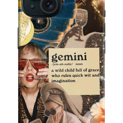 Gemini Zodiac iPhone 15 Plus Hard Case Back Cover by Casekaro