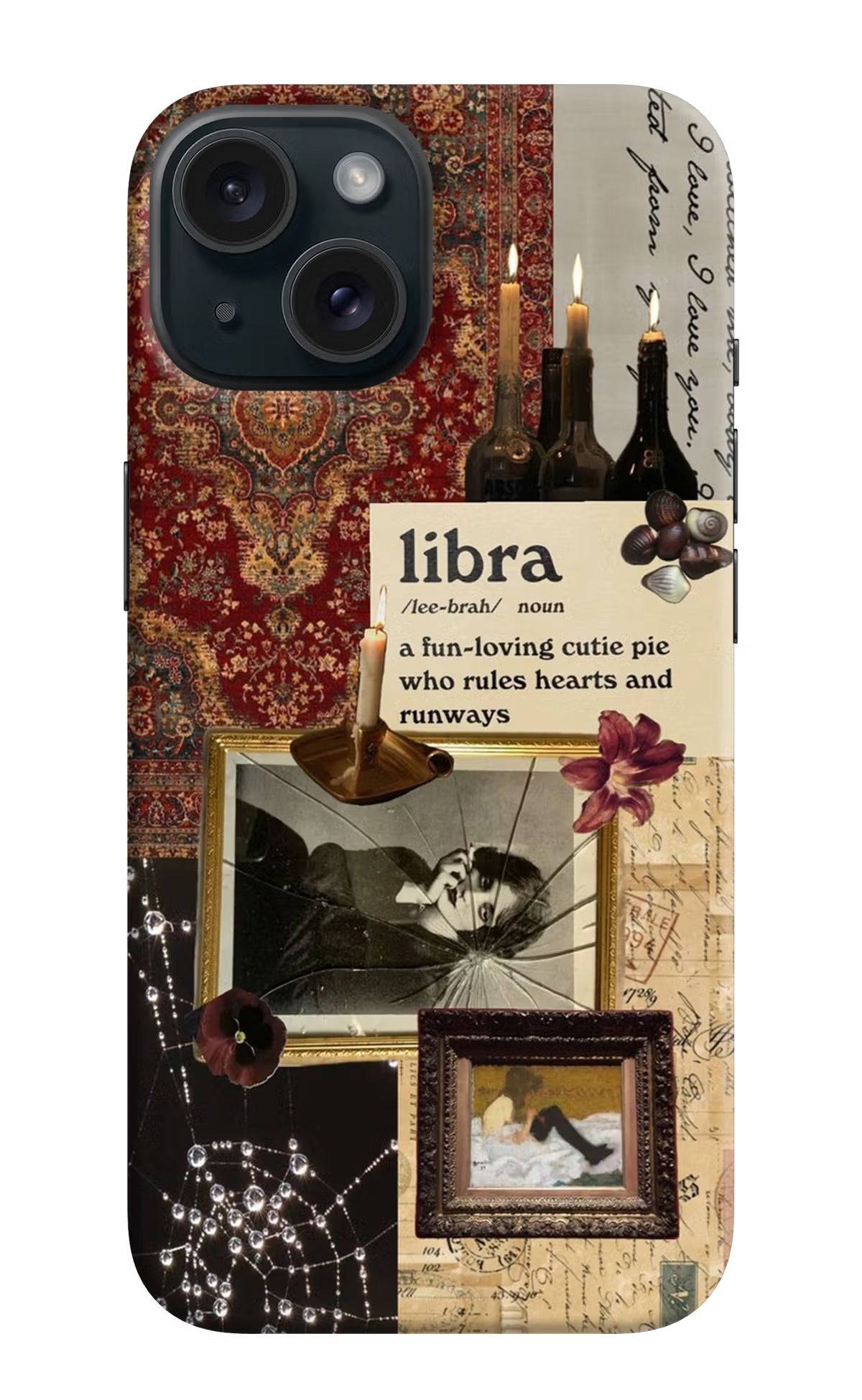 Libra Zodiac iPhone 15 Plus Hard Case Back Cover by Casekaro