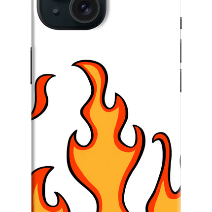 Fired Up – White iPhone 15 Plus Hard Case Back Cover by Casekaro