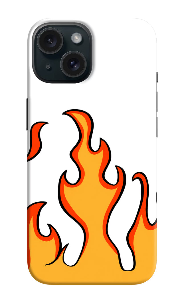 Fired Up – White iPhone 15 Plus Hard Case Back Cover by Casekaro