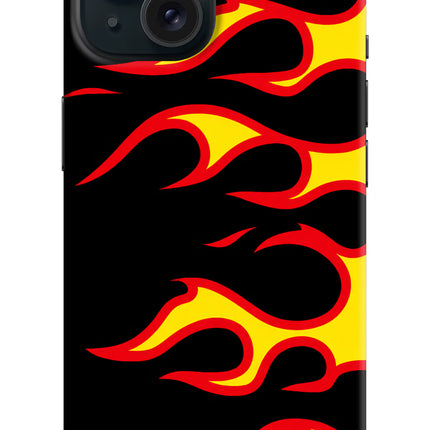 Side Sweep Flames iPhone 15 Plus Hard Case Back Cover by Casekaro