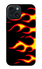 Side Sweep Flames iPhone 15 Plus Hard Case Back Cover by Casekaro