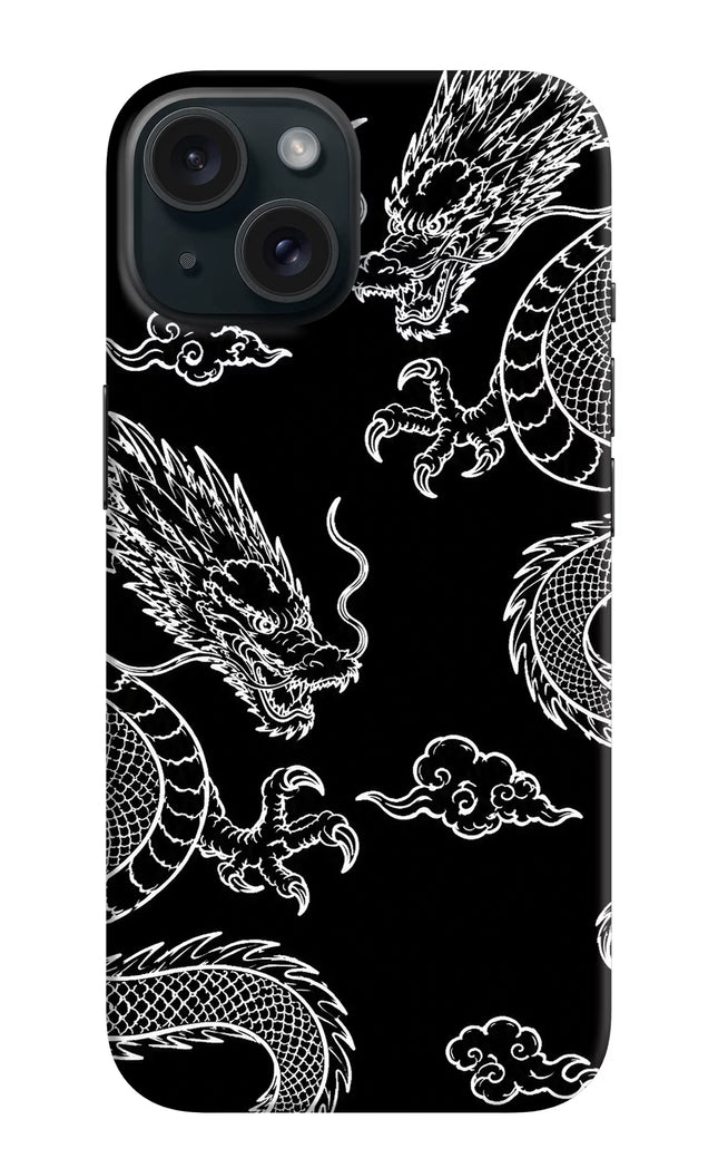 Twin Dragons iPhone 15 Plus Hard Case Back Cover by Casekaro