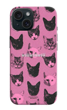 Pink Cats iPhone 15 Plus Hard Case Back Cover by Casekaro