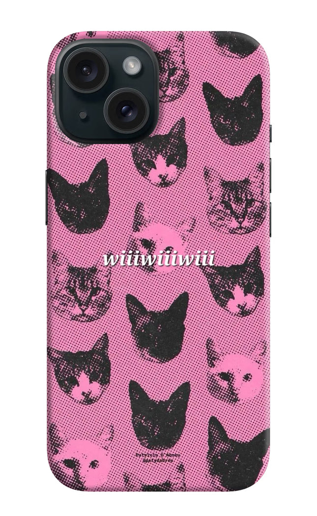 Pink Cats iPhone 15 Plus Hard Case Back Cover by Casekaro