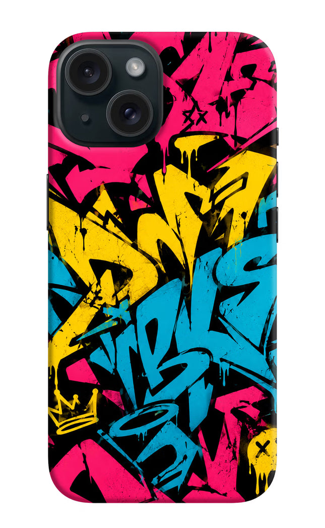 Graffiti Vibe iPhone 15 Plus Hard Case Back Cover by Casekaro