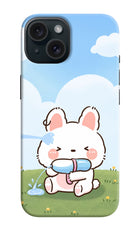 Bunny Treat iPhone 15 Plus Hard Case Back Cover by Casekaro