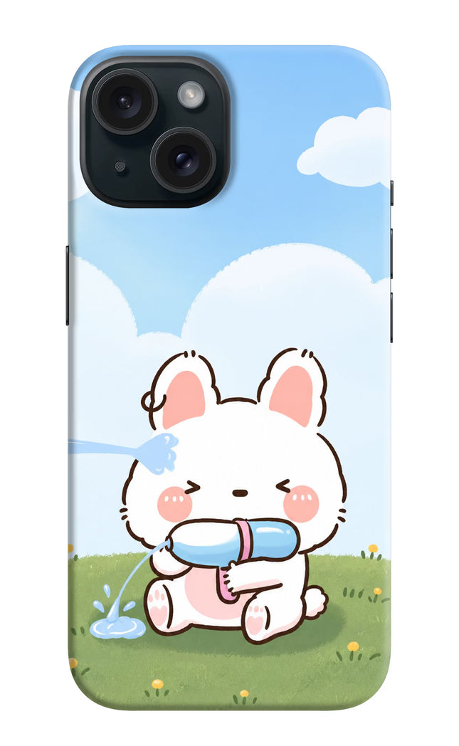 Bunny Treat iPhone 15 Plus Hard Case Back Cover by Casekaro