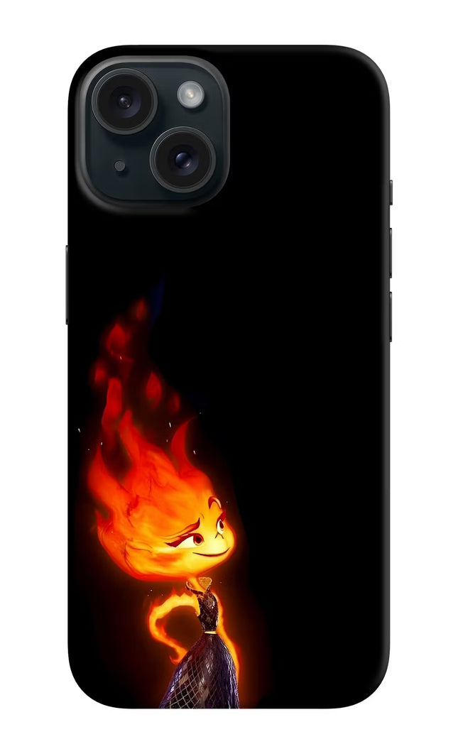 Ember Flame iPhone 15 Plus Hard Case Back Cover by Casekaro