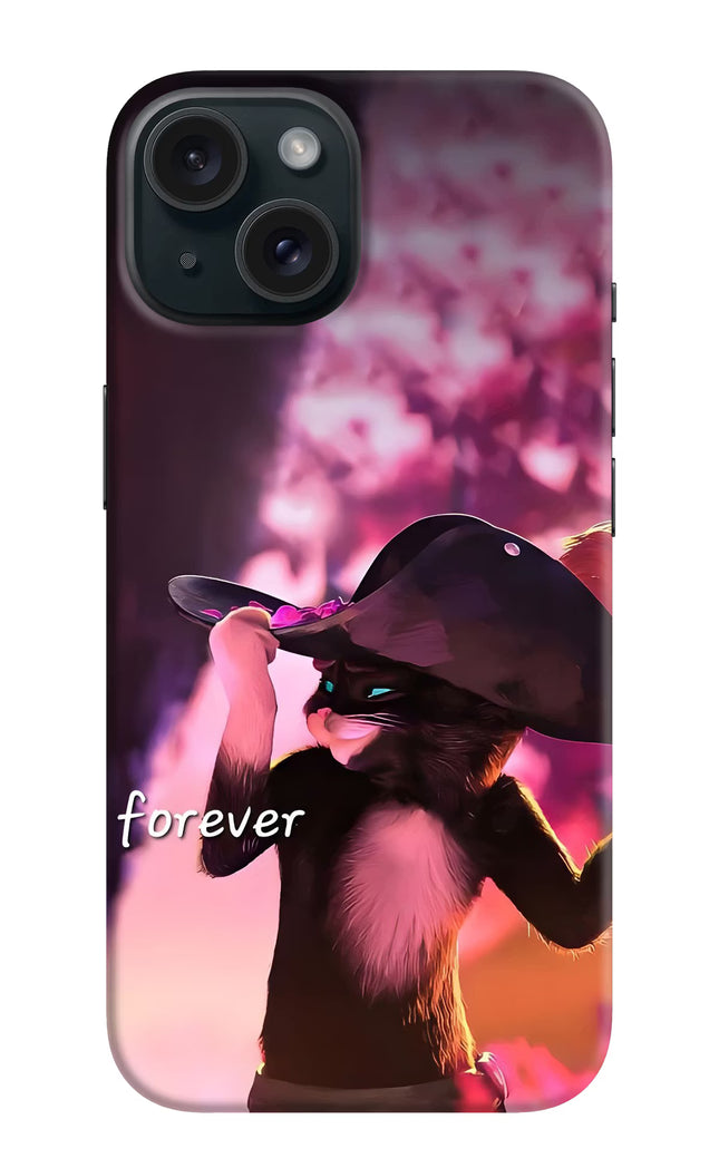 Forever Cat iPhone 15 Plus Hard Case Back Cover by Casekaro