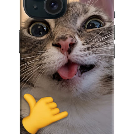 Silly Cat Call iPhone 15 Plus Hard Case Back Cover by Casekaro