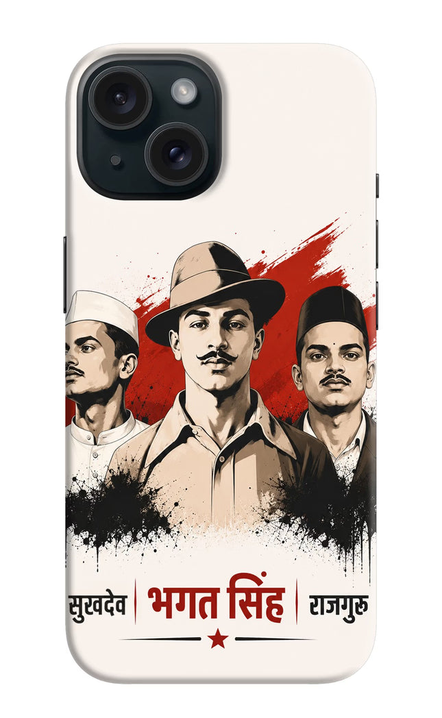 Bhagat Singh Trio iPhone 15 Plus Hard Case Back Cover by Casekaro