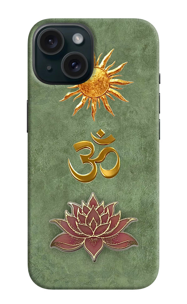 Om & Lotus iPhone 15 Plus Back Cover