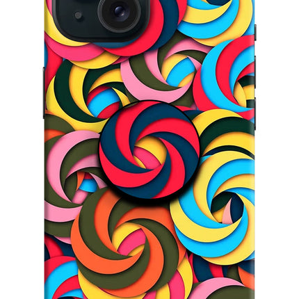 Spiral Pattern iPhone 15 Plus Pop Case by Casekaro