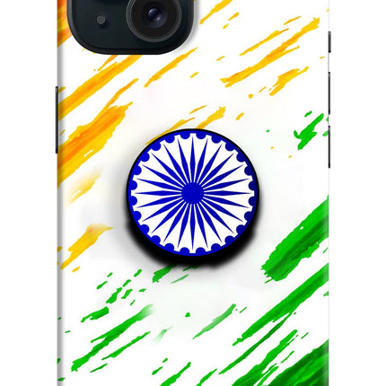 Indian Flag Ashoka Chakra iPhone 15 Plus Pop Case by Casekaro
