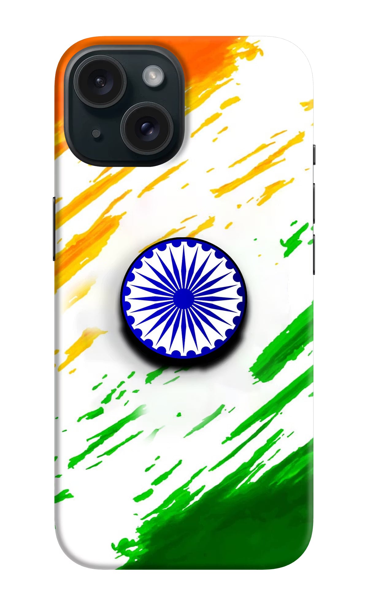 Indian Flag Ashoka Chakra iPhone 15 Plus Pop Case by Casekaro