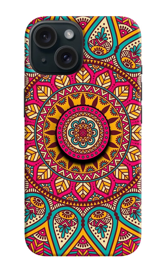 Mandala iPhone 15 Plus Pop Case by Casekaro