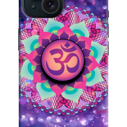 Om Purple iPhone 15 Plus Pop Case by Casekaro