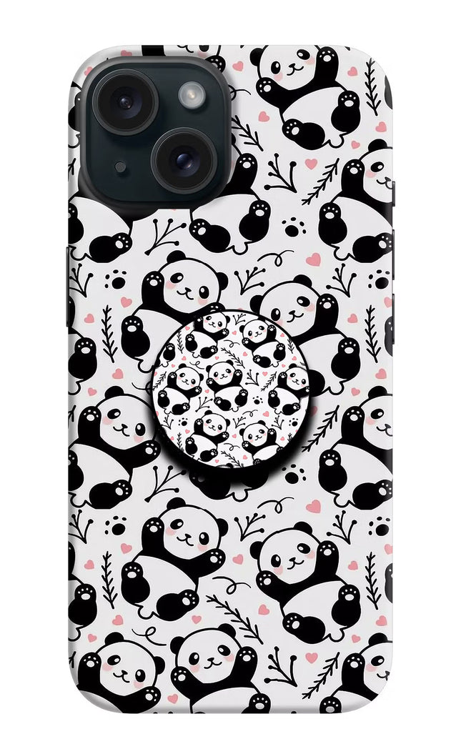 Cute Panda iPhone 15 Plus Pop Case by Casekaro