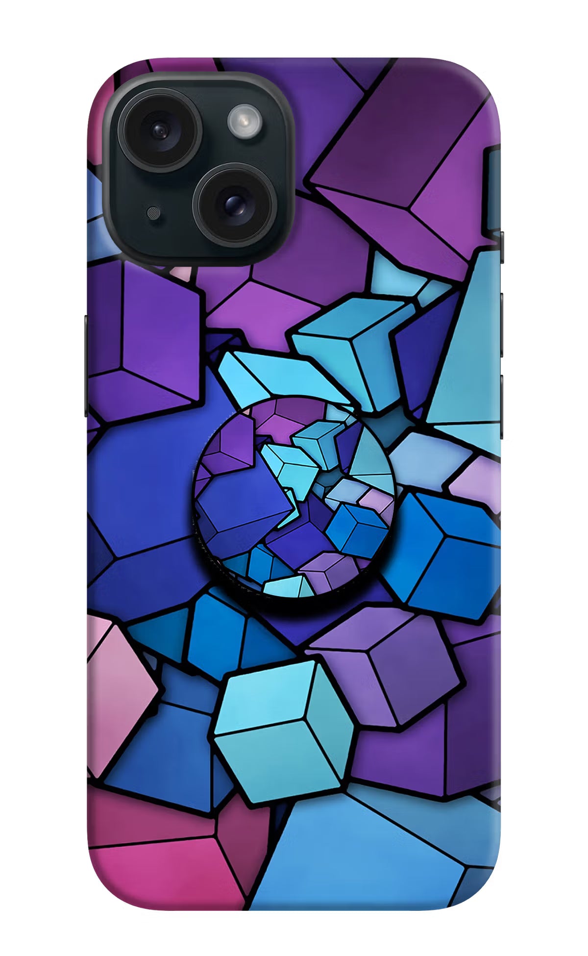 Cubic Abstract iPhone 15 Plus Pop Case by Casekaro
