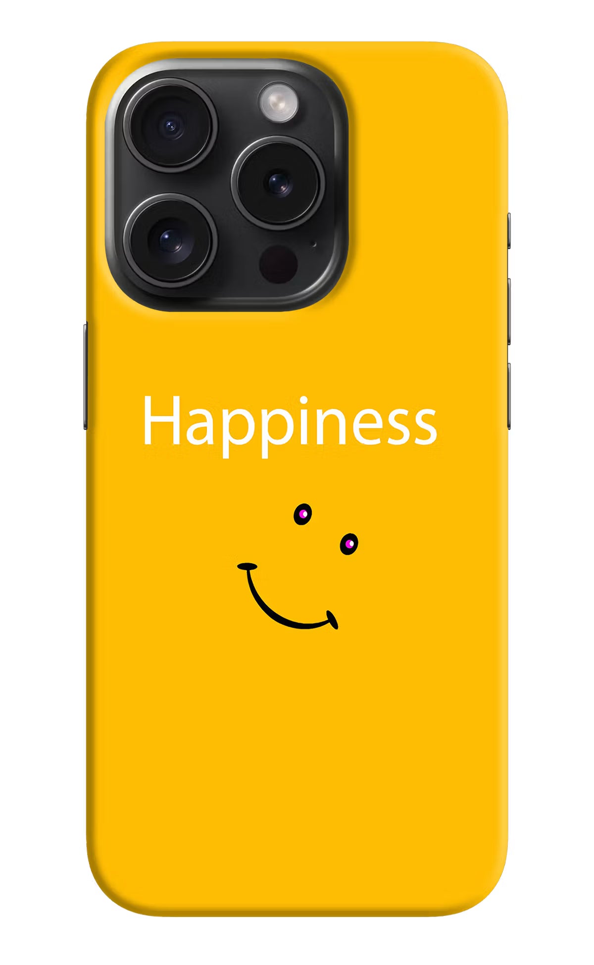 Happiness With Smiley iPhone 15 Pro Hard Case Back Cover by Casekaro