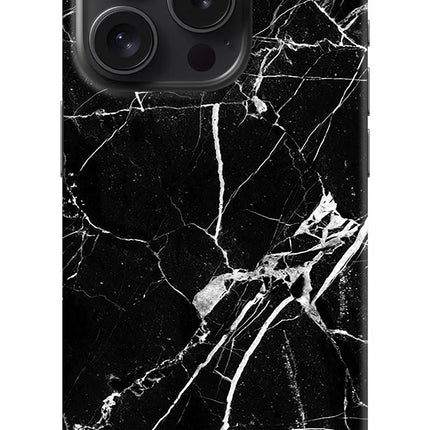 Black Marble Pattern iPhone 15 Pro Hard Case Back Cover by Casekaro