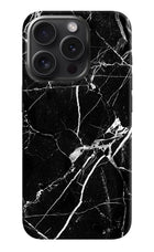 Black Marble Pattern iPhone 15 Pro Hard Case Back Cover by Casekaro
