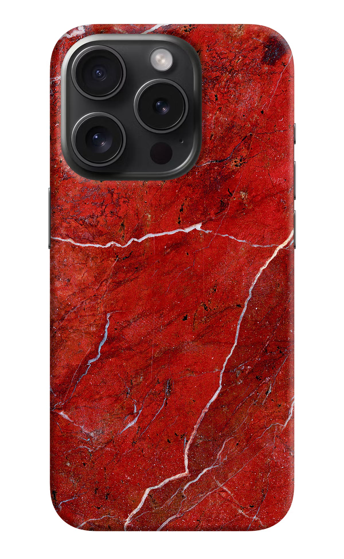 Red Marble Design iPhone 15 Pro Hard Case Back Cover by Casekaro