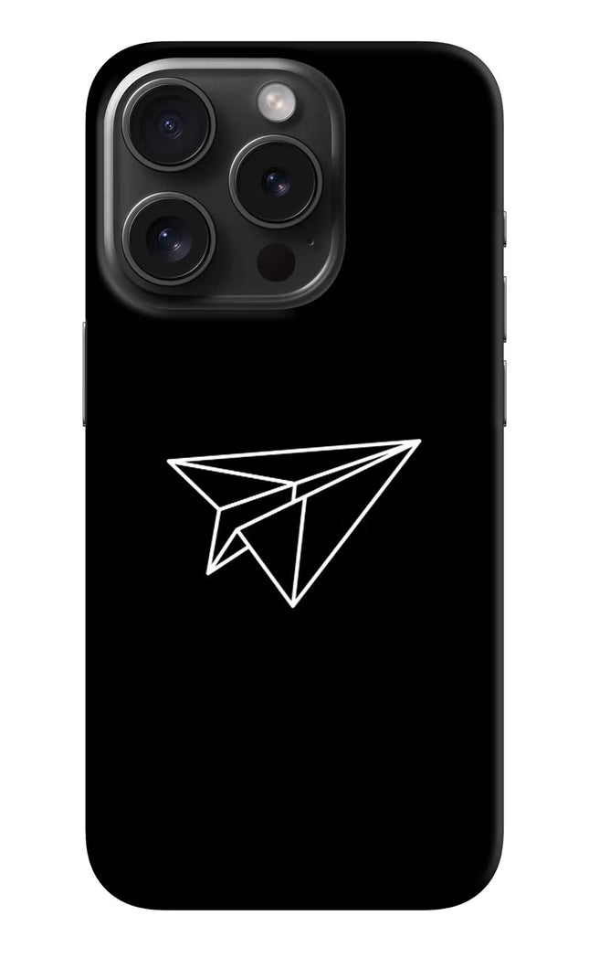 Paper Plane White iPhone 15 Pro Hard Case Back Cover by Casekaro