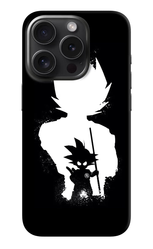 Goku Shadow iPhone 15 Pro Hard Case Back Cover by Casekaro