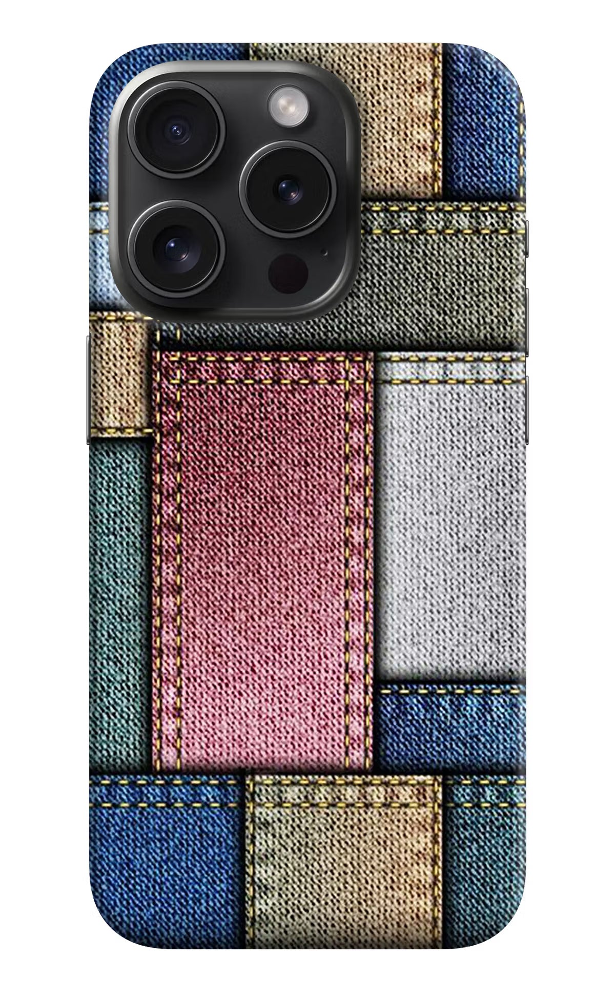 Multicolor Jeans iPhone 15 Pro Hard Case Back Cover by Casekaro