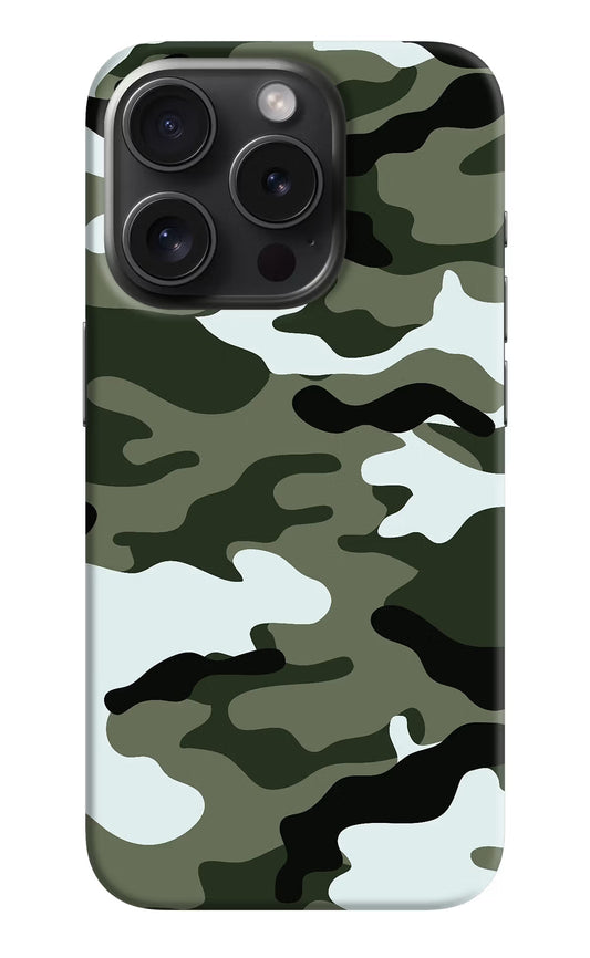 Camouflage iPhone 15 Pro Hard Case Back Cover by Casekaro