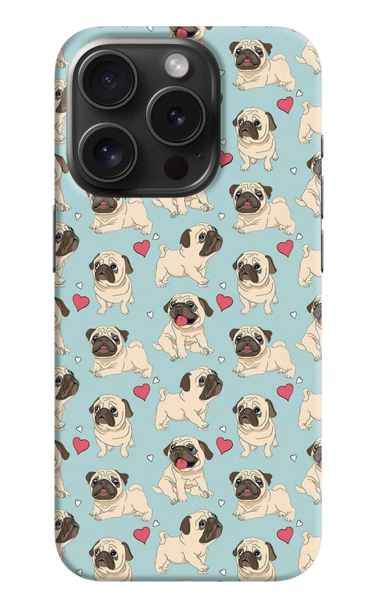 Pug Dog iPhone 15 Pro Hard Case Back Cover by Casekaro