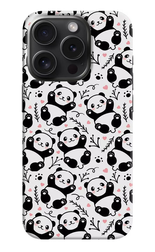 Cute Panda iPhone 15 Pro Hard Case Back Cover by Casekaro