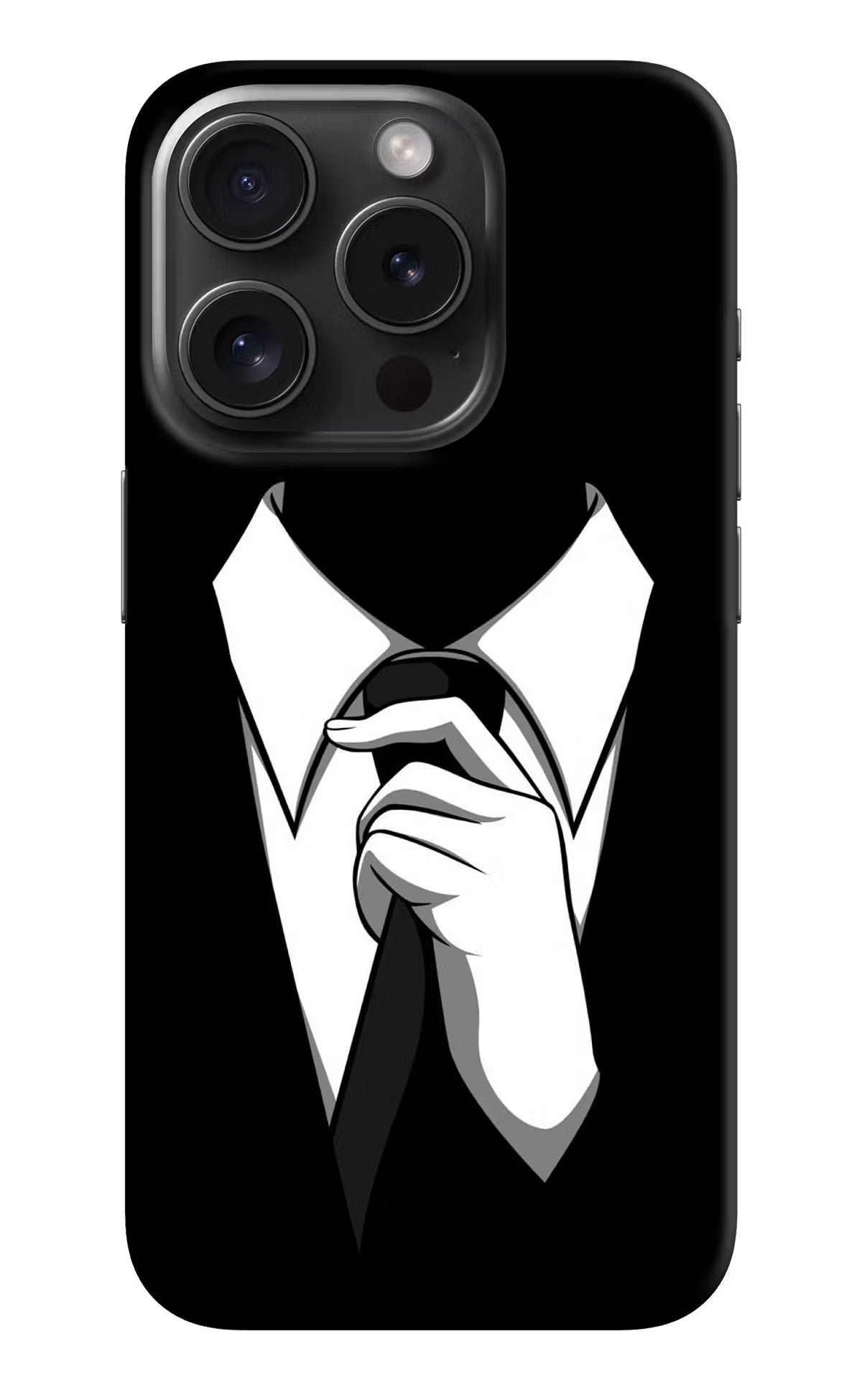 Black Tie iPhone 15 Pro Hard Case Back Cover by Casekaro