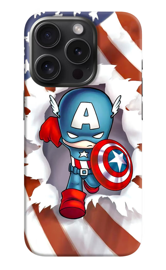 Captain America iPhone 15 Pro Hard Case Back Cover by Casekaro