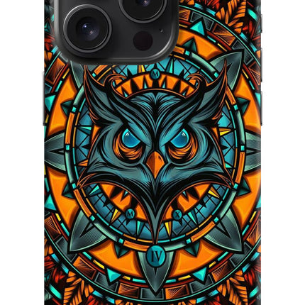 Angry Owl Art iPhone 15 Pro Hard Case Back Cover by Casekaro