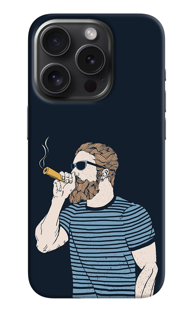 Smoking iPhone 15 Pro Hard Case Back Cover by Casekaro