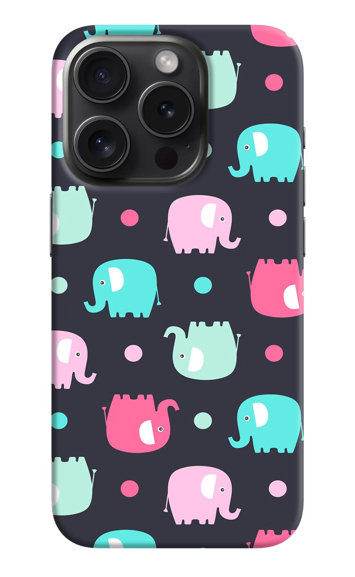 Elephants iPhone 15 Pro Hard Case Back Cover by Casekaro
