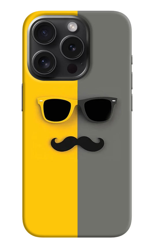 Sunglasses with Mustache iPhone 15 Pro Hard Case Back Cover by Casekaro