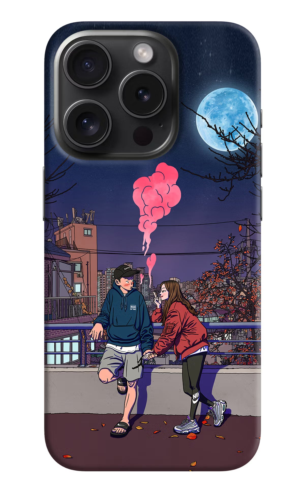 Chilling Couple iPhone 15 Pro Hard Case Back Cover by Casekaro