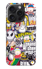 Sticker Bomb iPhone 15 Pro Hard Case Back Cover by Casekaro
