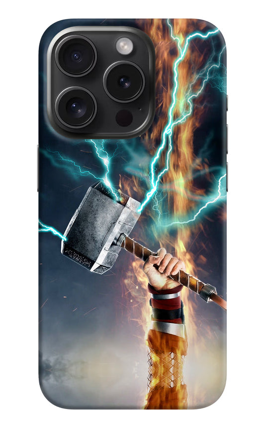 Thor Hammer Mjolnir iPhone 15 Pro Hard Case Back Cover by Casekaro