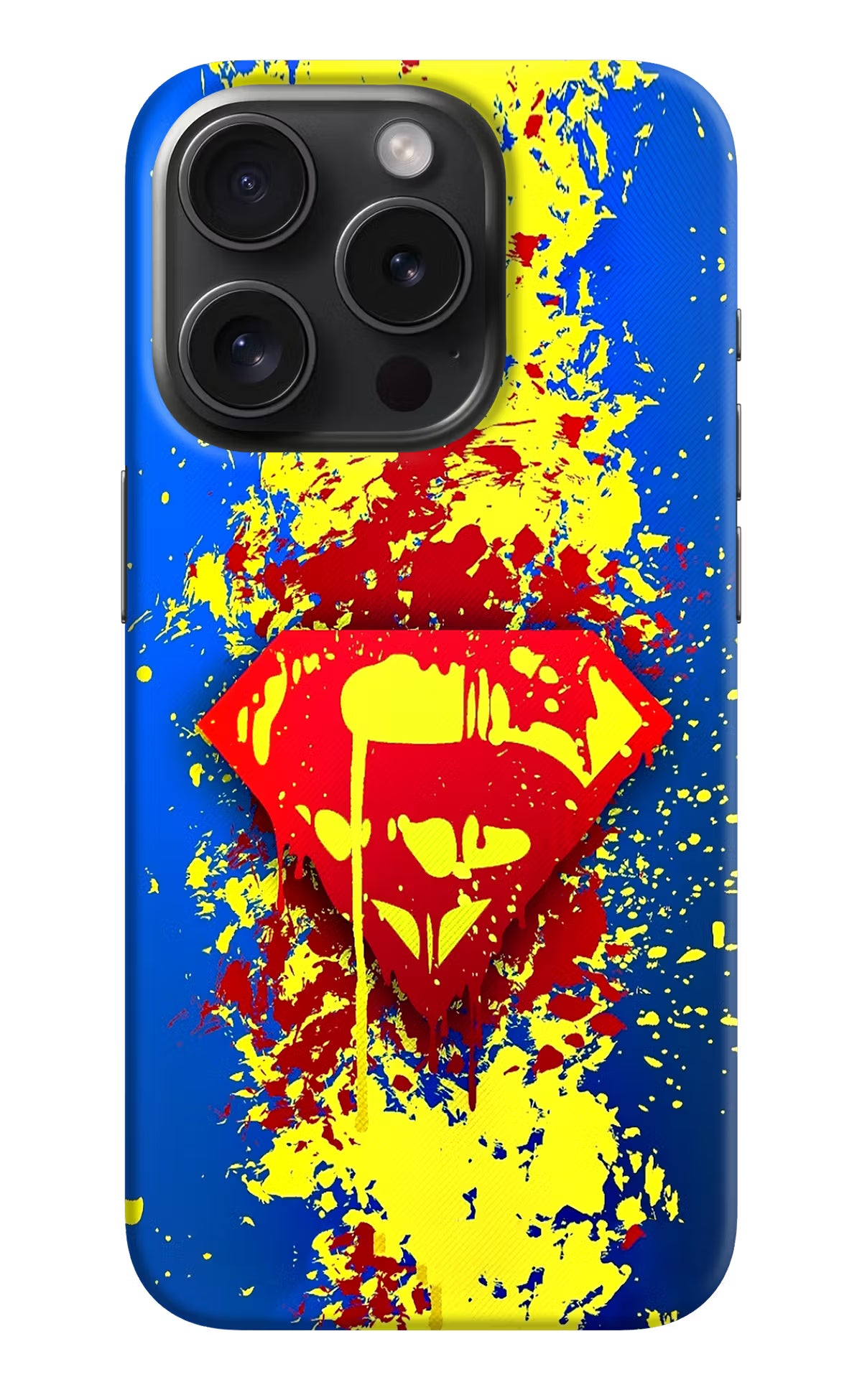 Superman logo iPhone 15 Pro Hard Case Back Cover by Casekaro