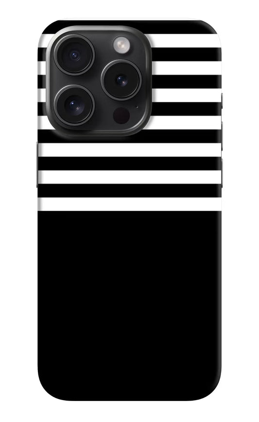 Black and White Print iPhone 15 Pro Hard Case Back Cover by Casekaro