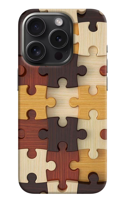 Wooden Puzzle iPhone 15 Pro Hard Case Back Cover by Casekaro
