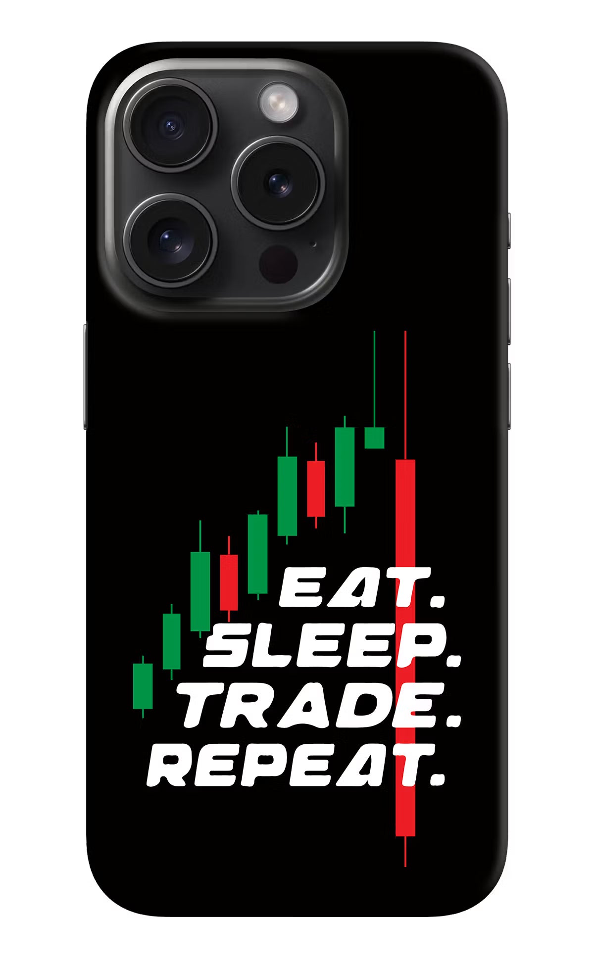 Eat Sleep Trade Repeat iPhone 15 Pro Hard Case Back Cover by Casekaro