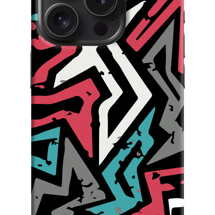 Geometric Graffiti iPhone 15 Pro Hard Case Back Cover by Casekaro