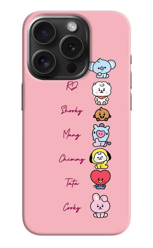 BTS names iPhone 15 Pro Hard Case Back Cover by Casekaro